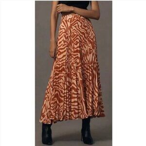 Anthropologie Maeve Silky Pleated Skirt